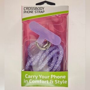 Sparkly Glitz And Glam Crossbody Phone Strap - Purple